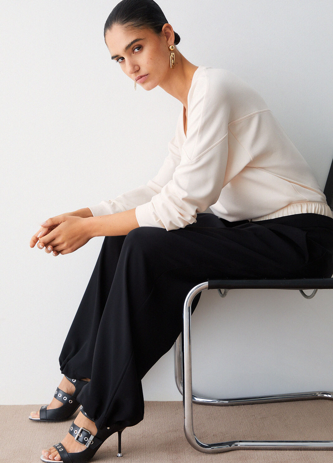 Trousers with double waistband black Liu Jo - large image number 2