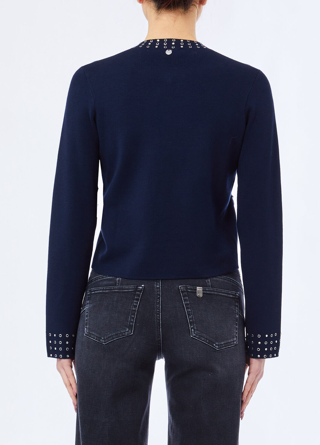 Knitted Jacket with Rhinestones dark blue Liu Jo - large image number 1