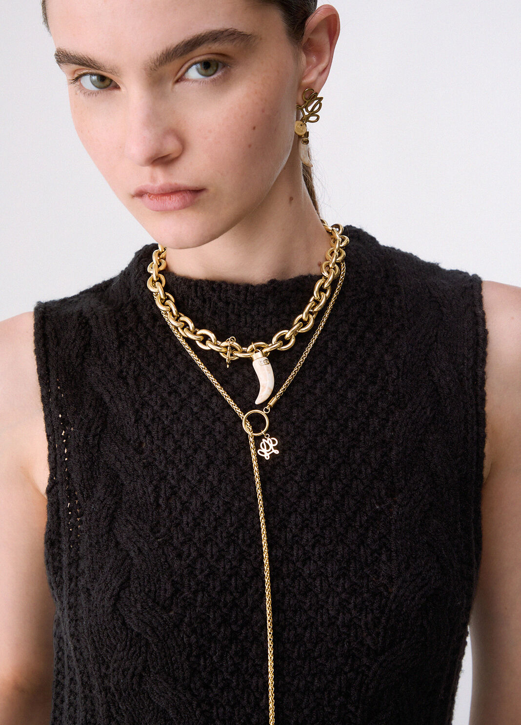 Top in maglia a trecce nero Liu Jo - large image number 4