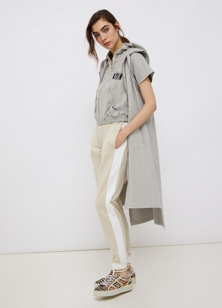 Экологичный жилет с капюшоном светло-серый Liu Jo - large image number 3