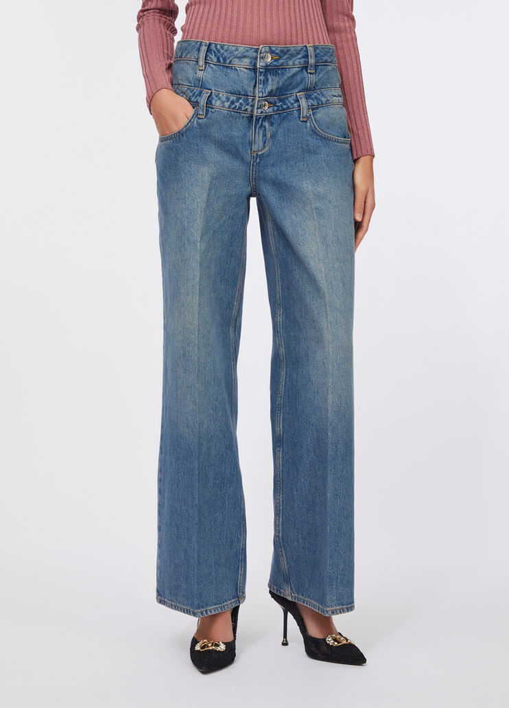 Vaqueros acampanados de talle alto denim azul Liu Jo - large image number 0