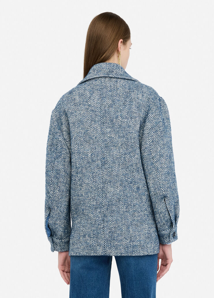 Wool and alpaca peacoat blue Liu Jo - large image number 1 Wool and alpaca peacoat blue Liu Jo - large image number 1