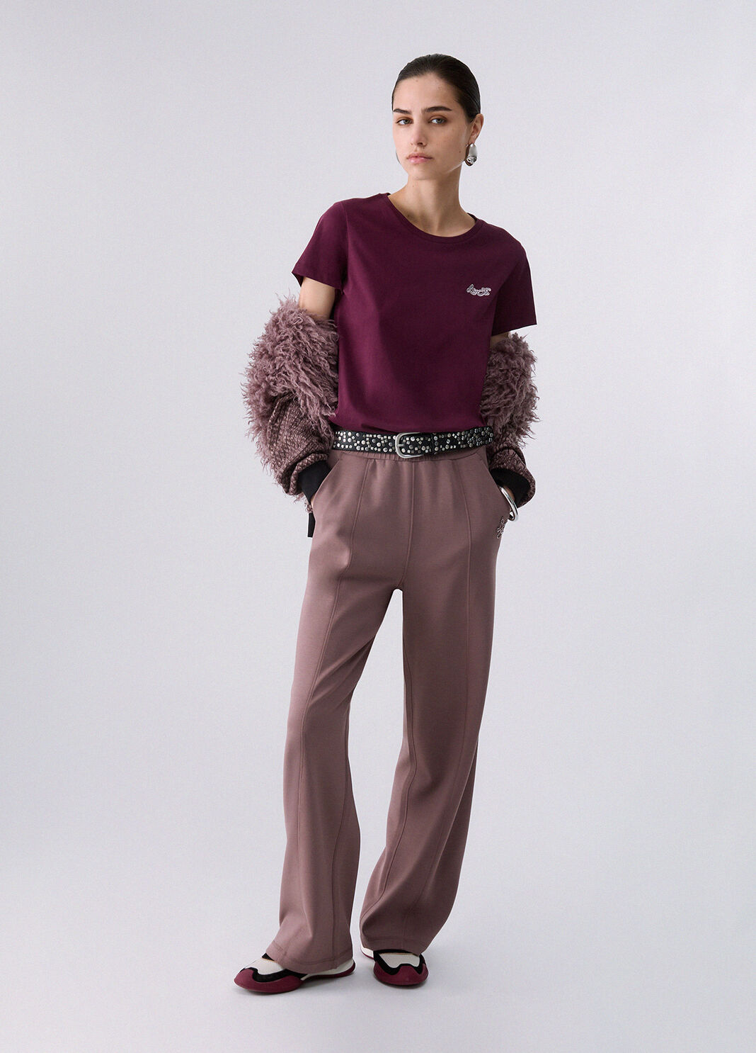 Pantalon en scuba rose fonc&eacute; Liu Jo - large image number 5