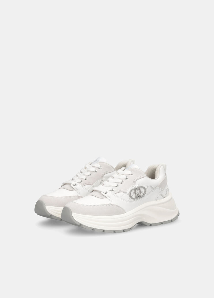 Suede and leather sneakers white Liu Jo - large image number 2 Suede and leather sneakers white Liu Jo - large image number 2