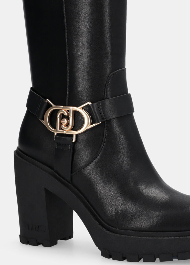 Knee-high leather boots black Liu Jo - large image number 5 Knee-high leather boots black Liu Jo - large image number 5
