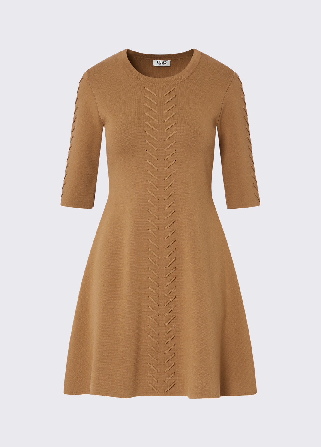 Abito in maglia fit & flare beige Liu Jo - large image number 6