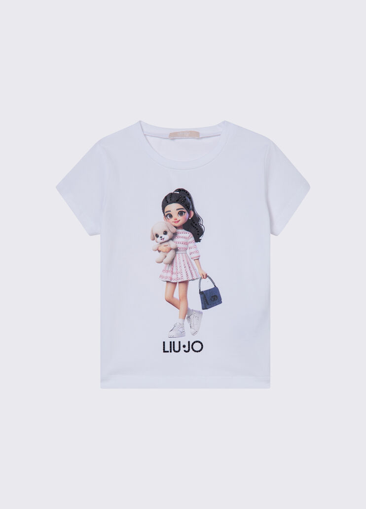T-Shirt mit Print Wei&szlig; Liu Jo - medium