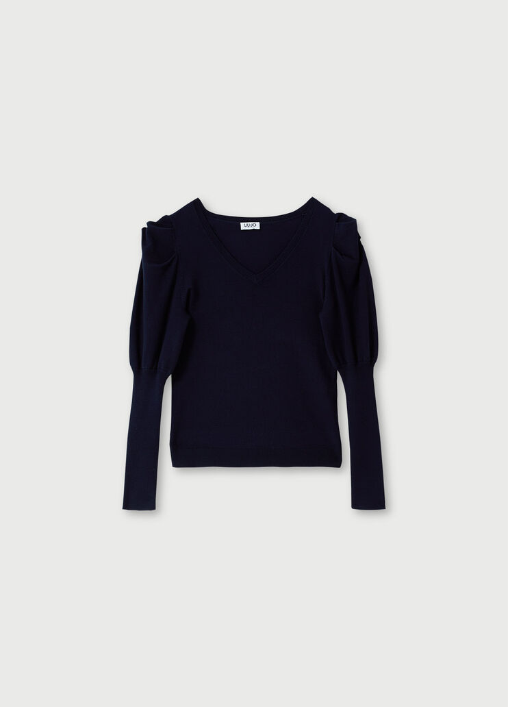 Jumper with puff sleeves Dark blue Liu Jo - large image number 4