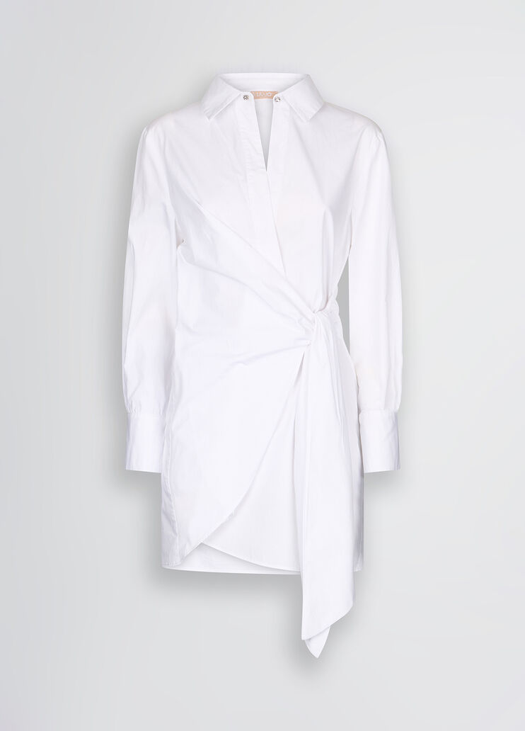 Poplin shirt dress white Liu Jo - large image number 6 Poplin shirt dress white Liu Jo - large image number 6