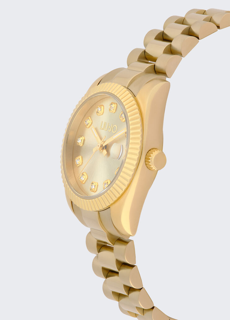 Steel watch with diamantés gold Liu Jo - medium Steel watch with diamantés gold Liu Jo - medium