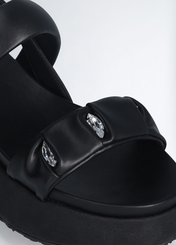 Sandalias con plataforma y pedrer&iacute;a negro Liu Jo - medium