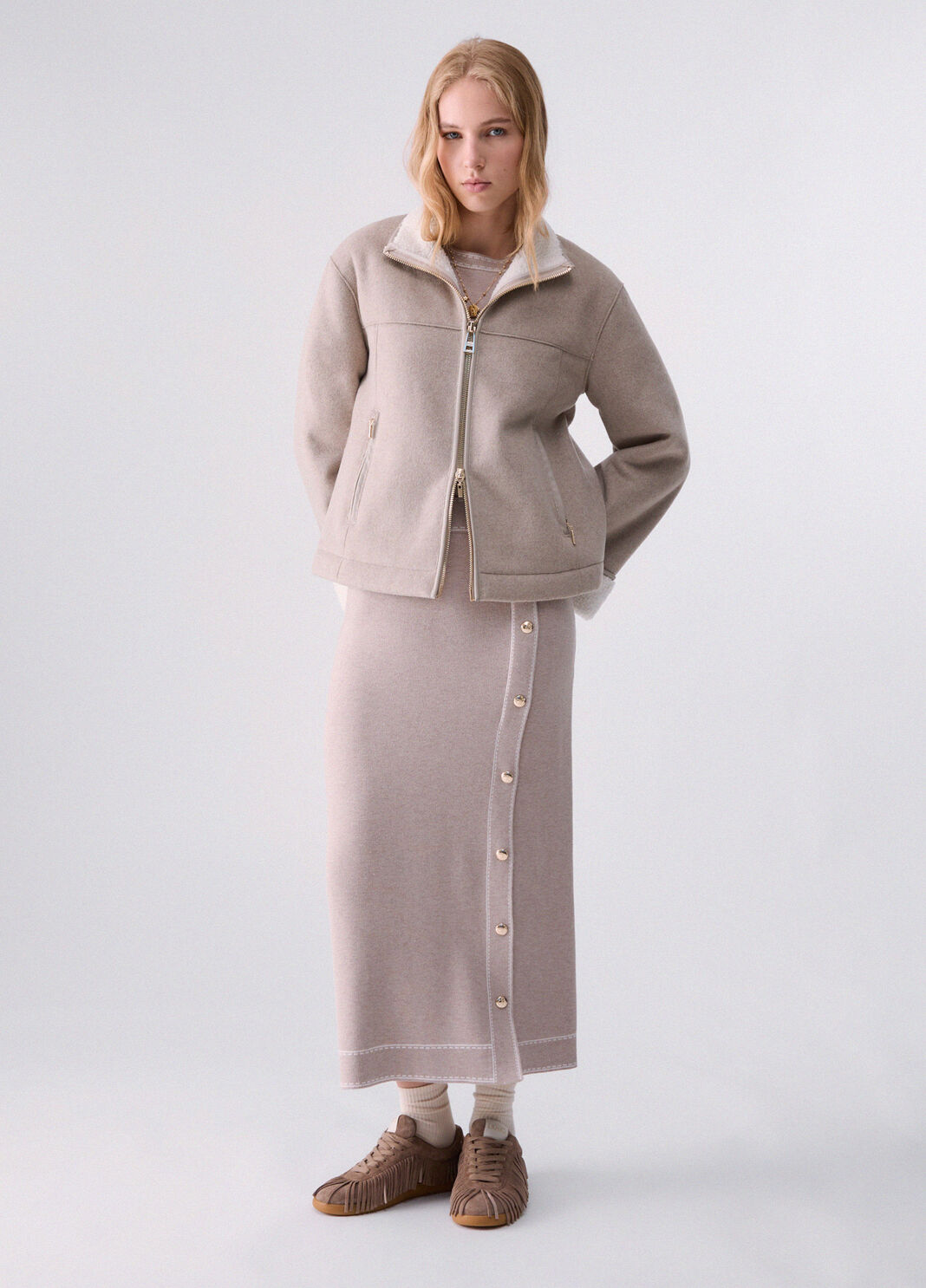 Jacke boxy aus Lammfell synthetisch beige Liu Jo - large image number 5