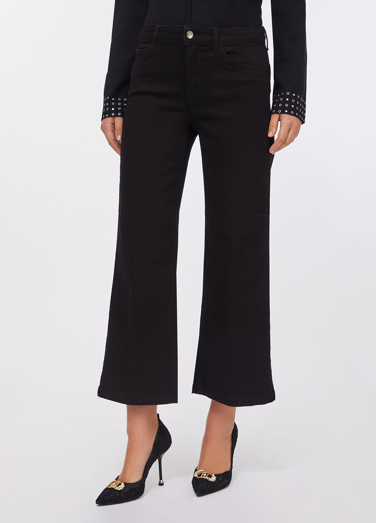 Jeans flare cropped Liu Jo Better denim nero Liu Jo - medium