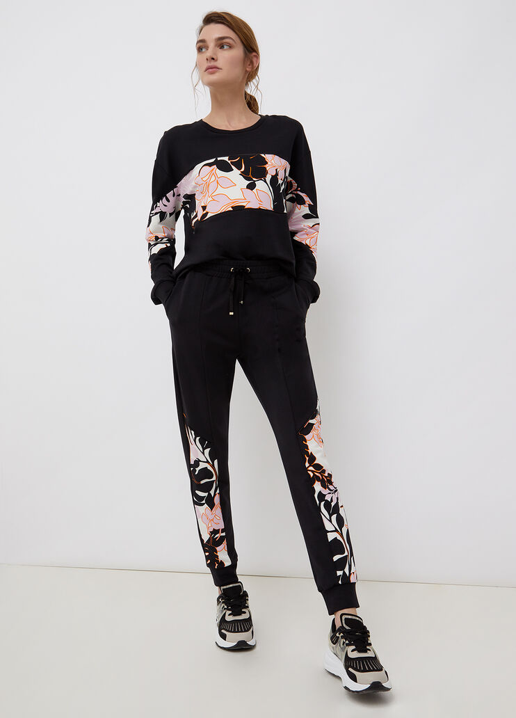 Sweatshirt mit bedrucktem Einsatz Blumen Orange/Schwarz Liu Jo - large image number 3 Sweatshirt mit bedrucktem Einsatz Blumen Orange/Schwarz Liu Jo - large image number 3