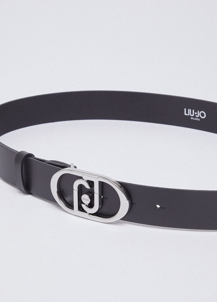 Leather belt black/silver Liu Jo - medium