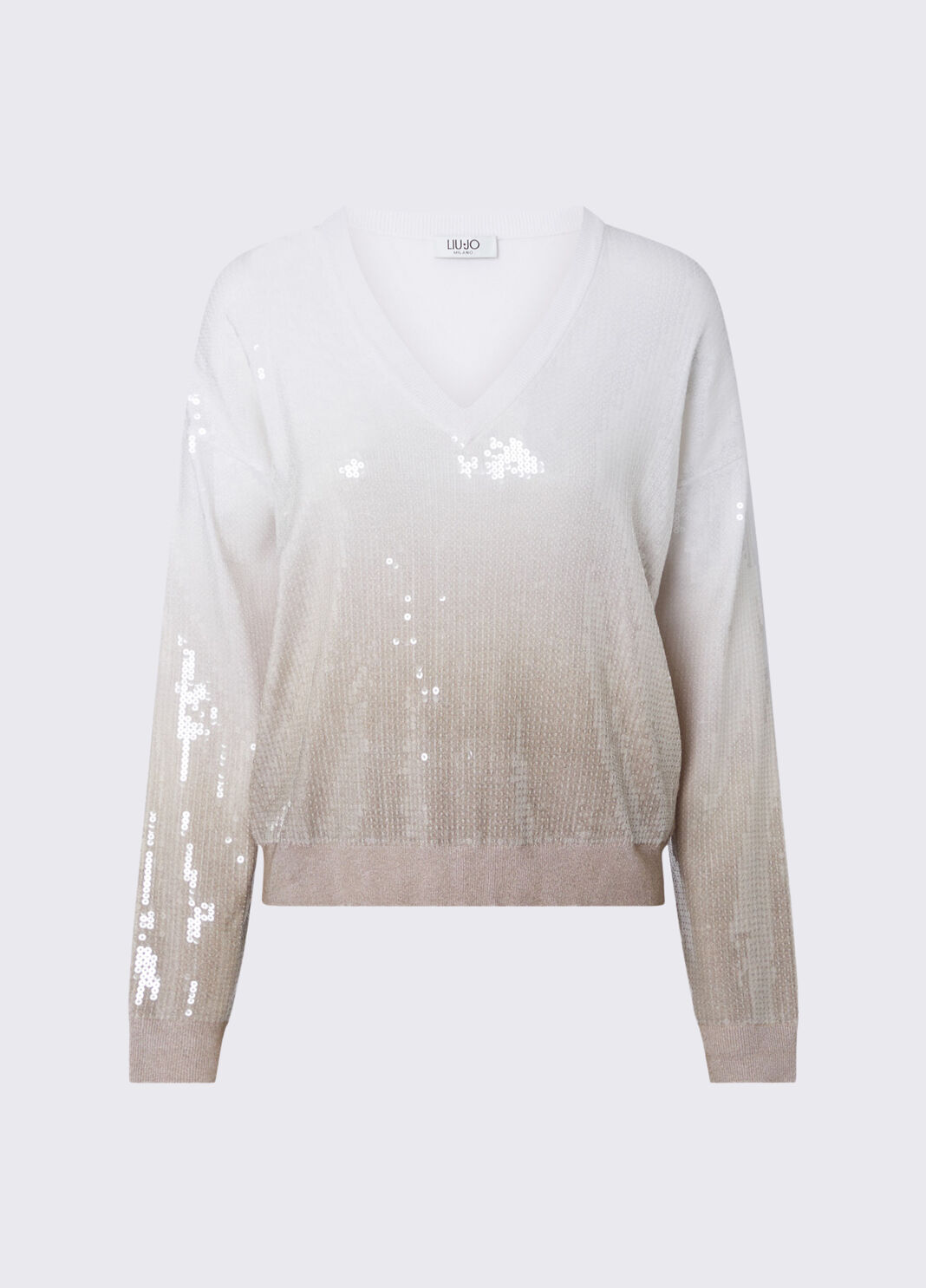 D&eacute;grad&eacute;-Pullover mit Pailletten beige Liu Jo - large image number 6