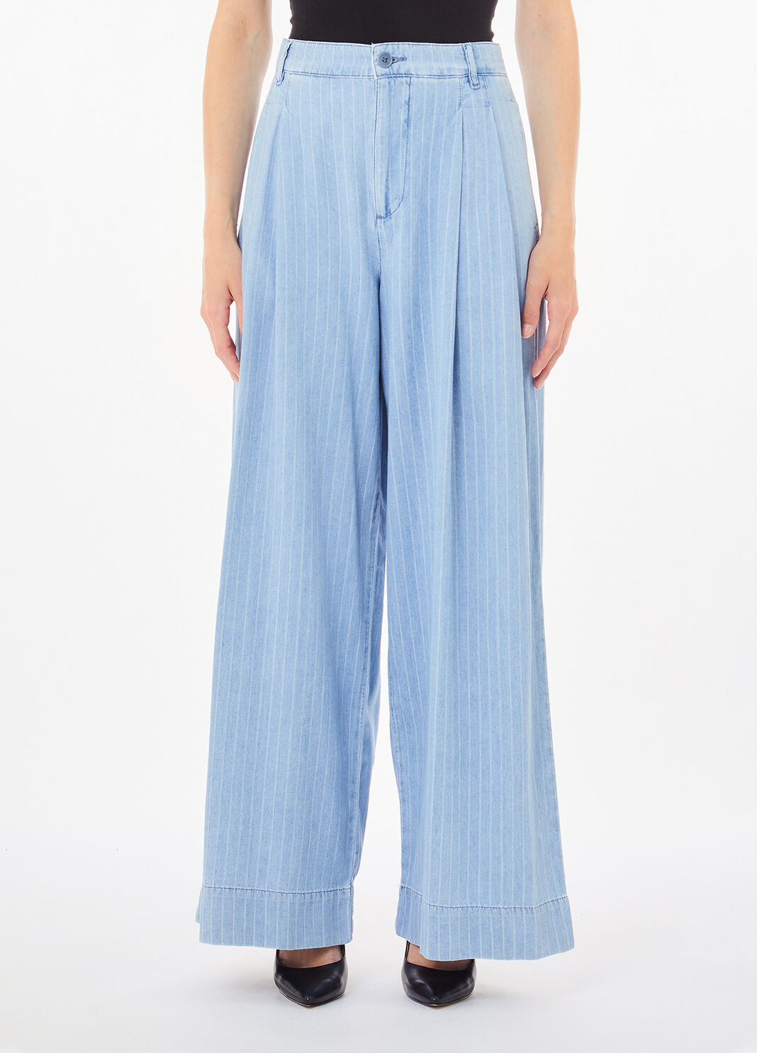 Pinstripe denim jeans light blue denim Liu Jo - large image number 0