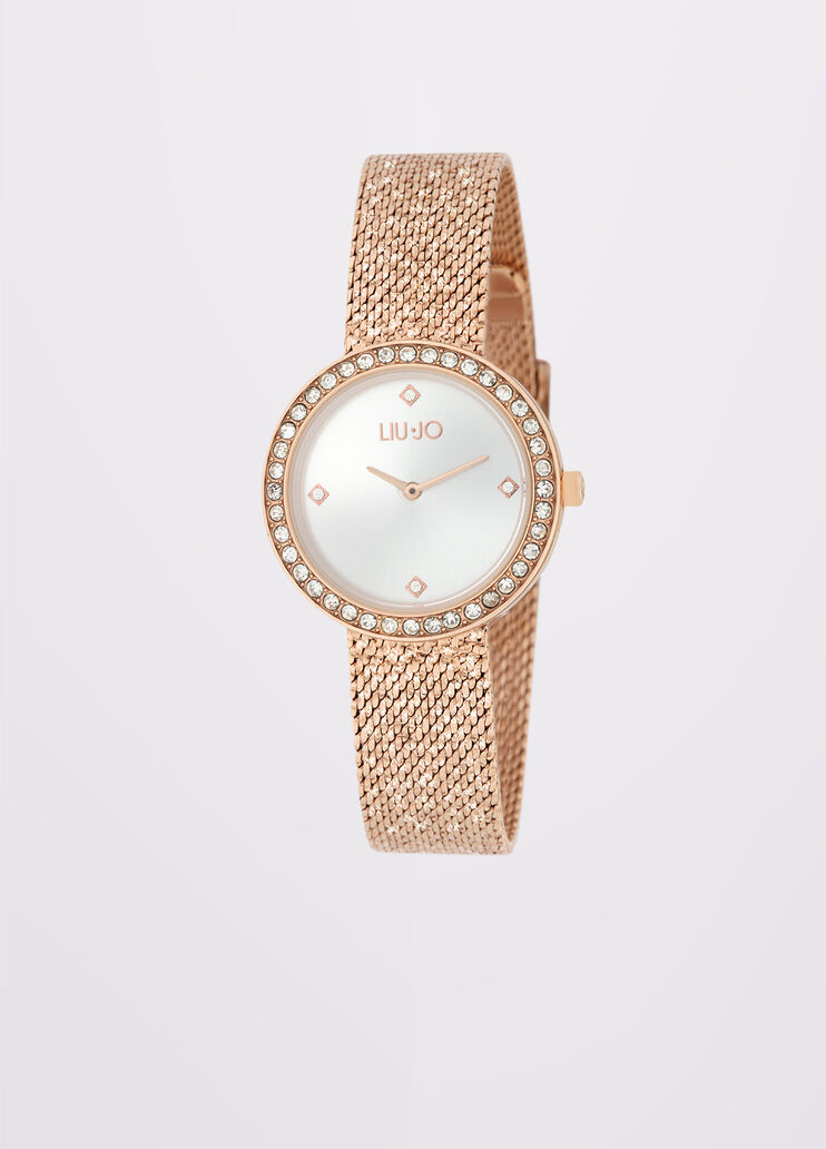 Reloj de acero con cristales rosa Liu Jo - large image number 0 Reloj de acero con cristales rosa Liu Jo - large image number 0