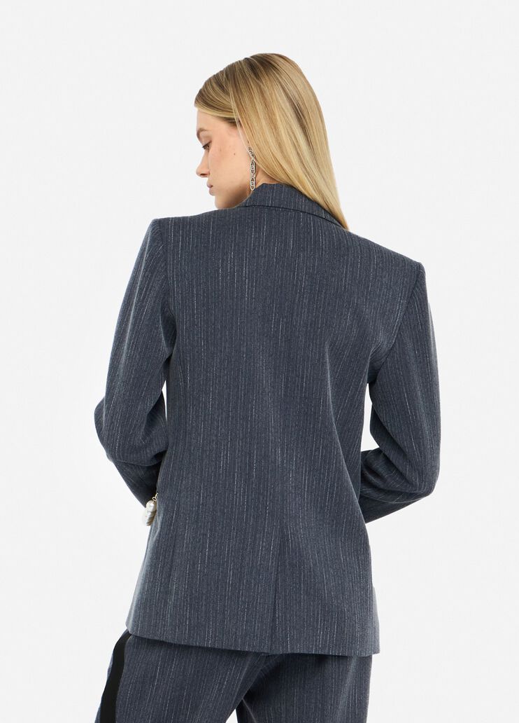 Flanellblazer mit Nadelstreifen Blau mit Nadelstreifen Liu Jo - large image number 1 Flanellblazer mit Nadelstreifen Blau mit Nadelstreifen Liu Jo - large image number 1