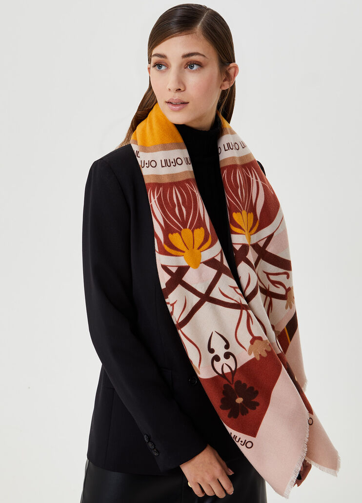 Pañuelo con estampado Rosa Liu Jo - large image number 1