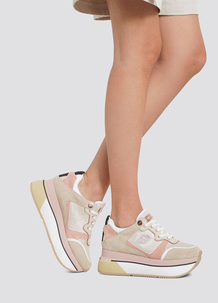 Suede and nylon super-platform sneakers military Liu Jo - large image number 3