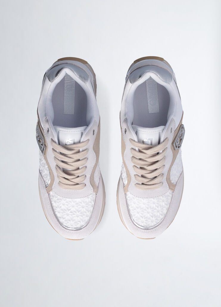 Platform sneakers with floral embroidery white Liu Jo - large image number 4 Platform sneakers with floral embroidery white Liu Jo - large image number 4