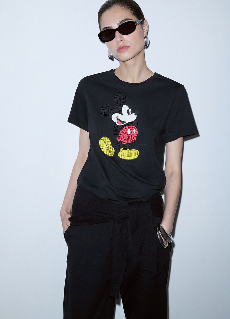 Bedrucktes T-Shirt Schwarz/Mister Mouse Liu Jo - medium