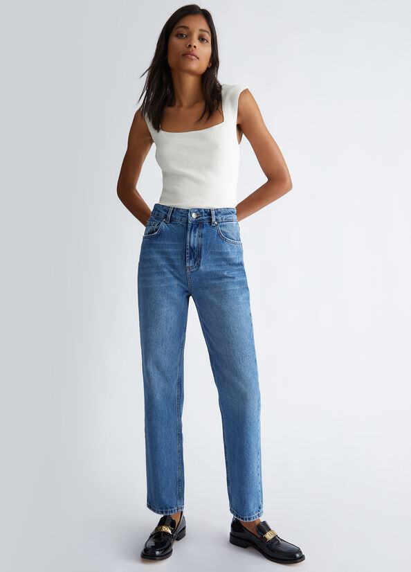 JDY Jean Coupe Droite Taille Haute Lullu Noir – Pantalon Femme Élégant