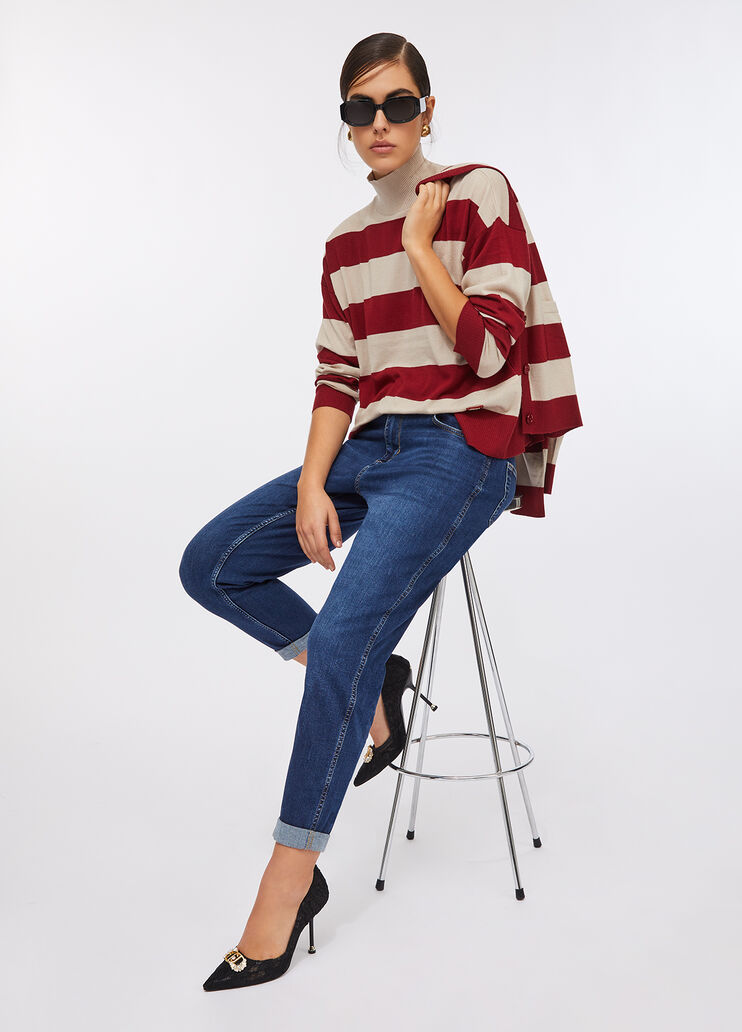 Jean carotte à taille haute denim bleu foncé Liu Jo - medium