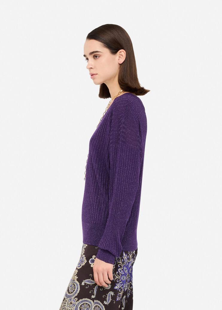 Pull à encolure en V violet Liu Jo - large image number 3