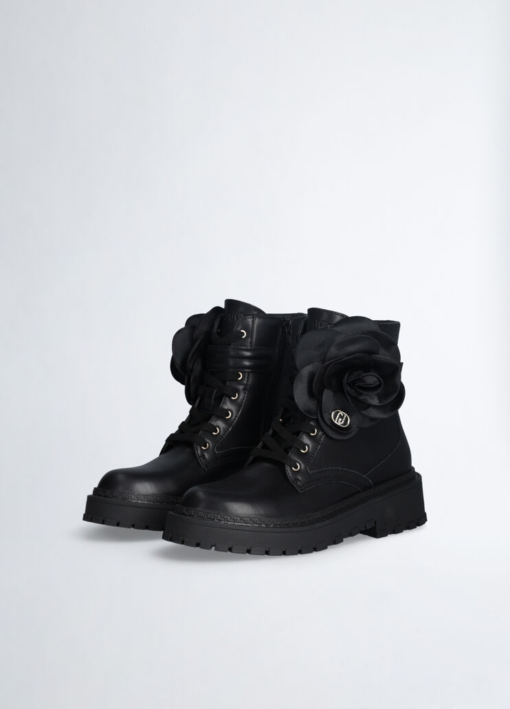 Leather combat boots with flower detail black Liu Jo - medium Leather combat boots with flower detail black Liu Jo - medium