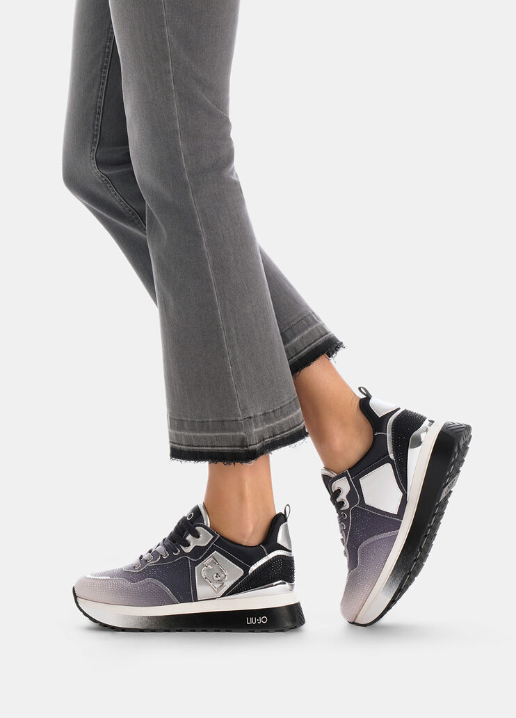 Platform sneakers with all-over rhinestones white Liu Jo - large image number 0