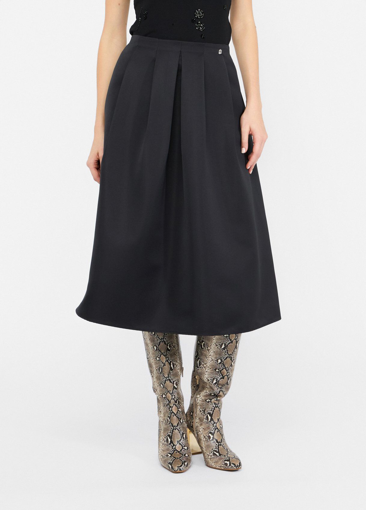 Taffeta midi skirt colour black | Liu Jo