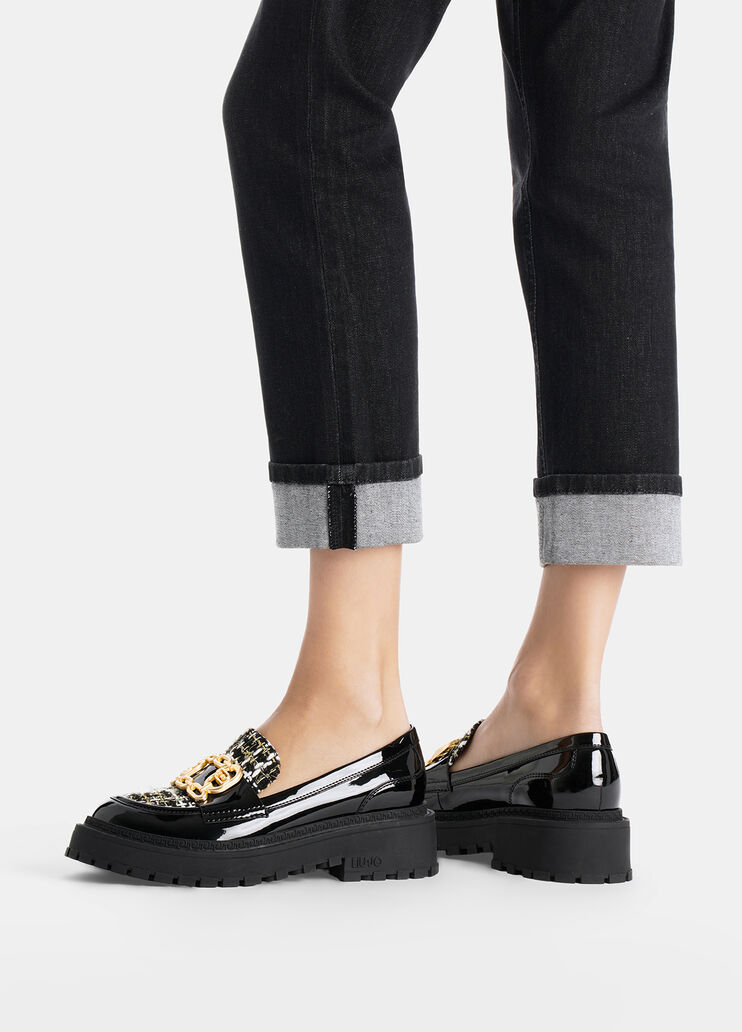 Loafers with bouclé insert black Liu Jo - large image number 0