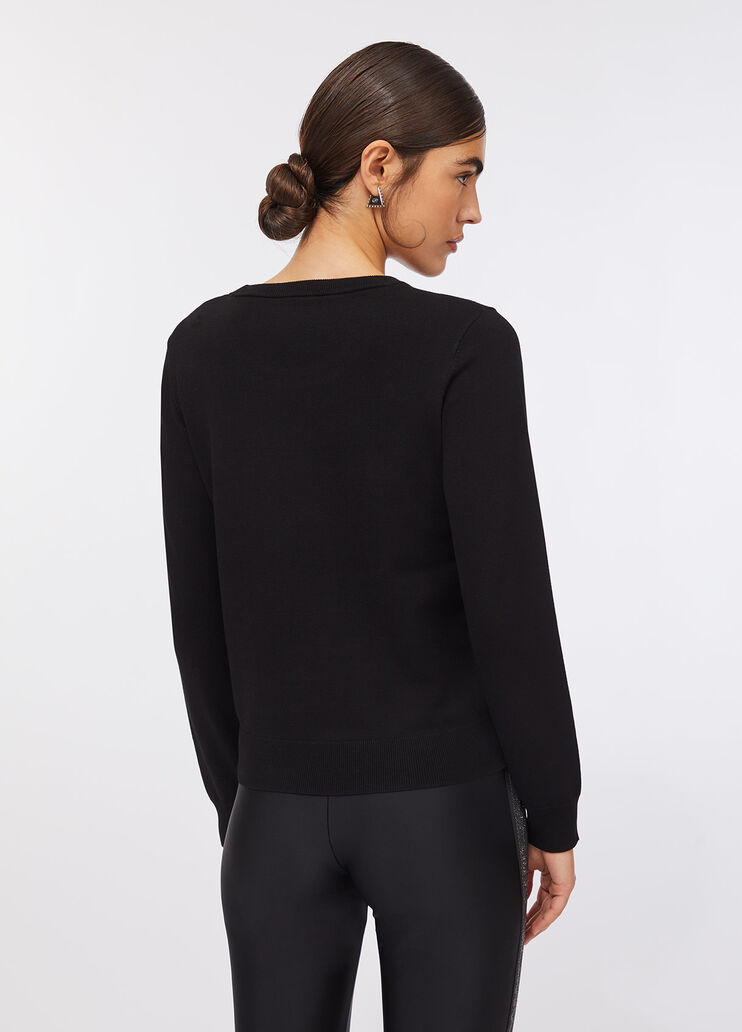 Liu Jo Better jumper with logo black Liu Jo - large image number 1
