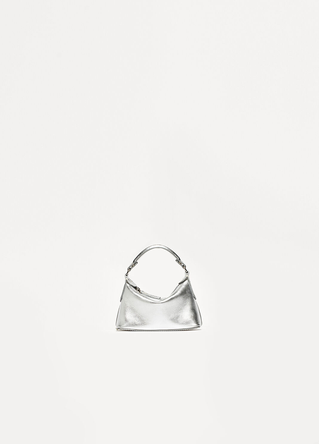 Borsa hobo mini in pelle laminata argento Liu Jo - large image number 2