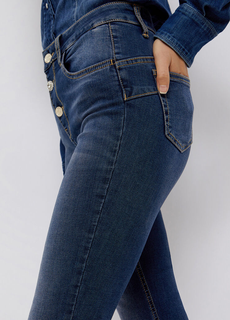 Cropped jeans with frayed edges blue denim Liu Jo - large image number 4
