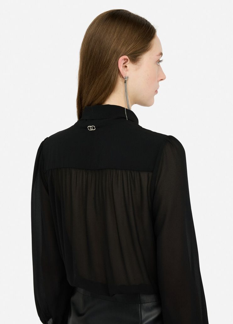 Kurzes Kleid mit Schleife Schwarz Liu Jo - large image number 4 Kurzes Kleid mit Schleife Schwarz Liu Jo - large image number 4