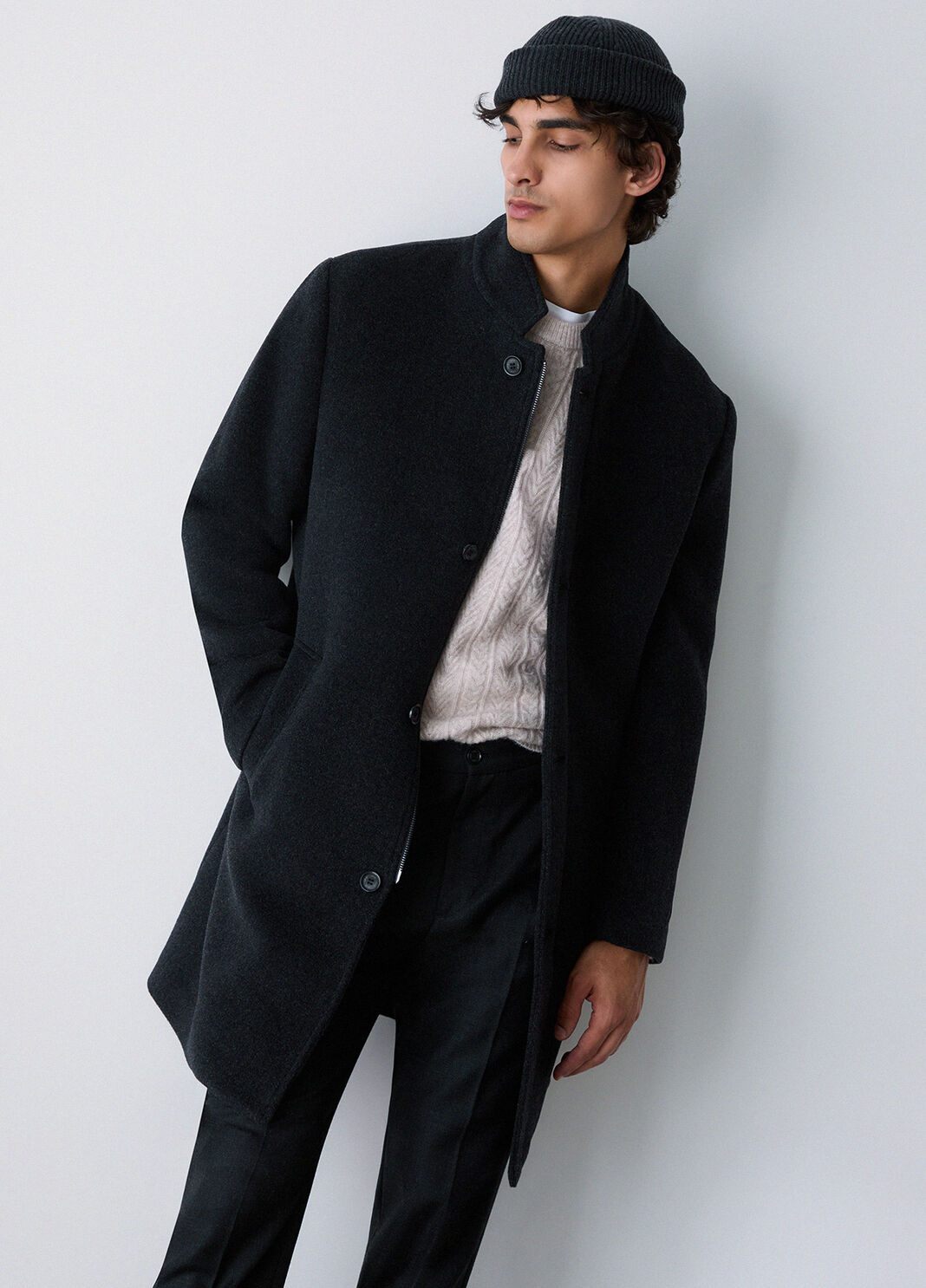 Wool and Cashmere Coat grey m&eacute;lange Liu Jo - large image number 3