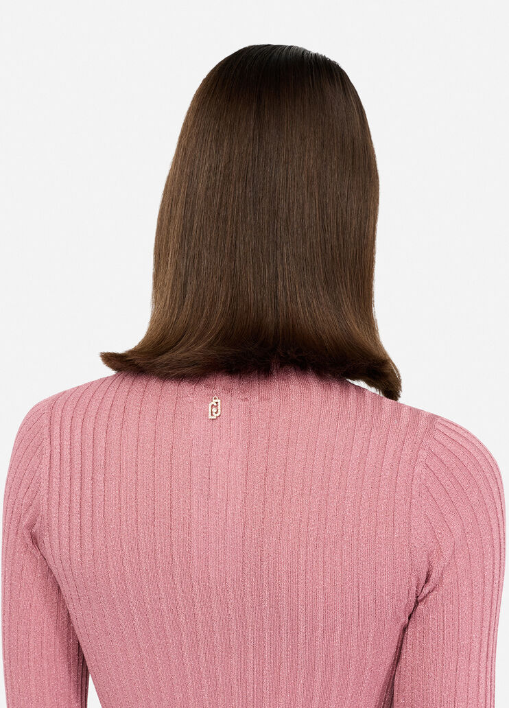 Polo-neck with lurex® gold Liu Jo - large image number 4 Polo-neck with lurex® gold Liu Jo - large image number 4