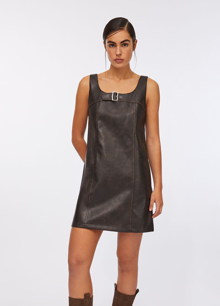 Robe courte en tissu enduit chocolat clair Liu Jo - medium Robe courte en tissu enduit chocolat clair Liu Jo - medium