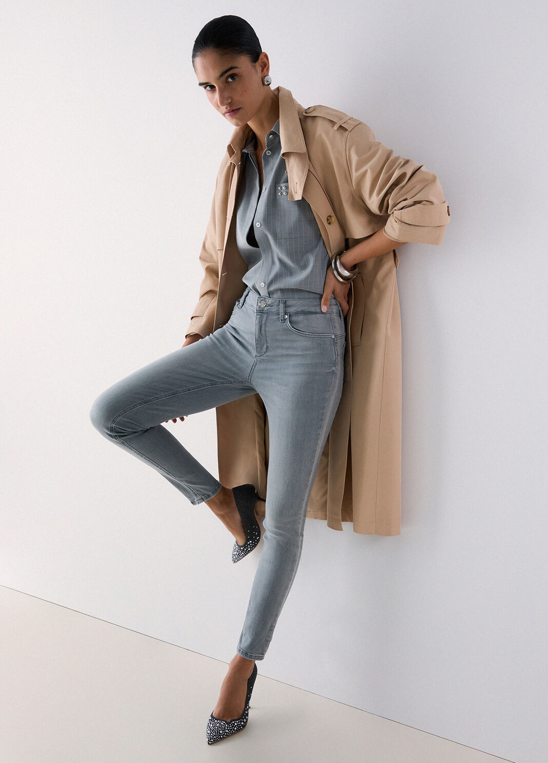 Skinny-Jeans mit hohem Bund Denim-Grau Liu Jo - large image number 3