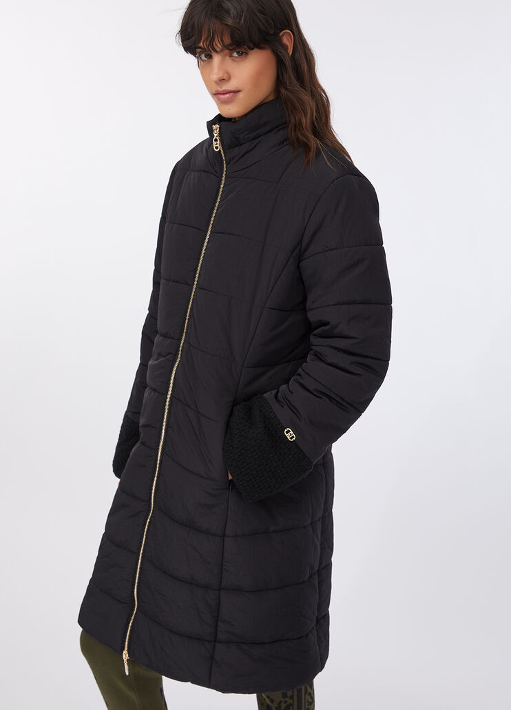 Длинная утепленная куртка с капюшоном черный Liu Jo - large image number 3