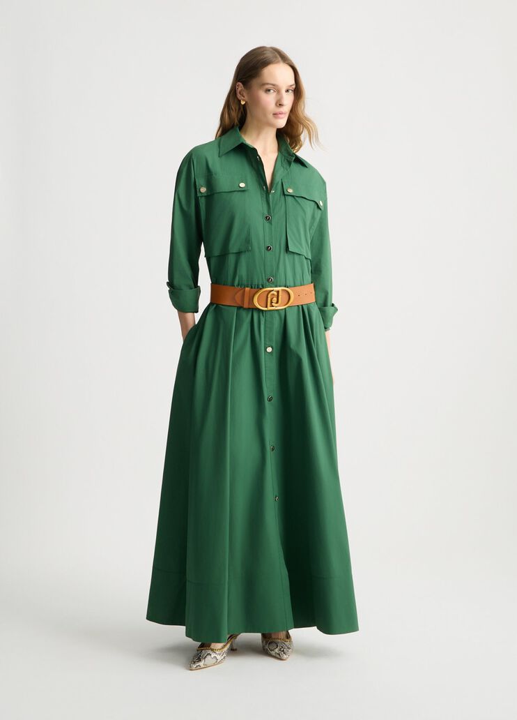 Long green shirt dress tropical jungle Liu Jo - medium Long green shirt dress tropical jungle Liu Jo - medium