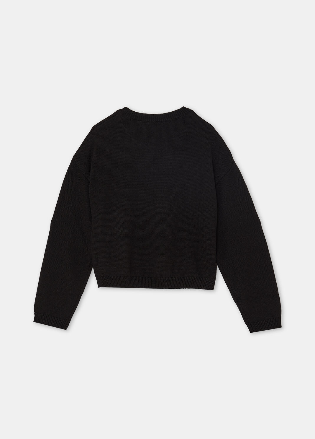 Wool jumper with logo and rhinestones black Liu Jo - large image number 3