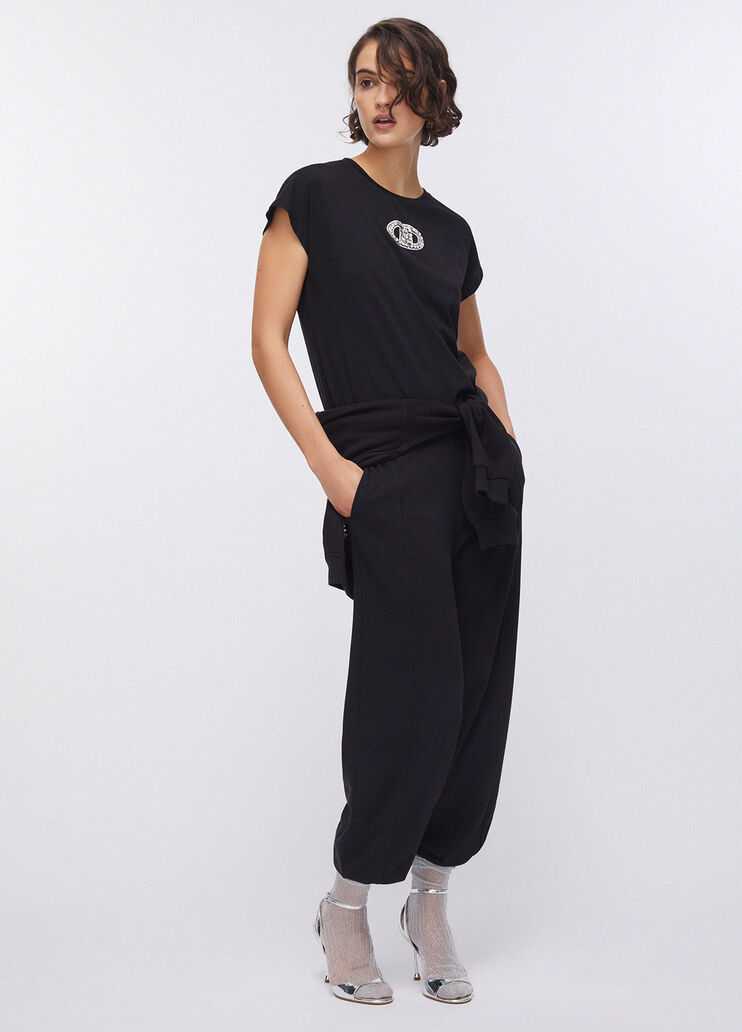 T-shirt with bejewelled details black Liu Jo - medium