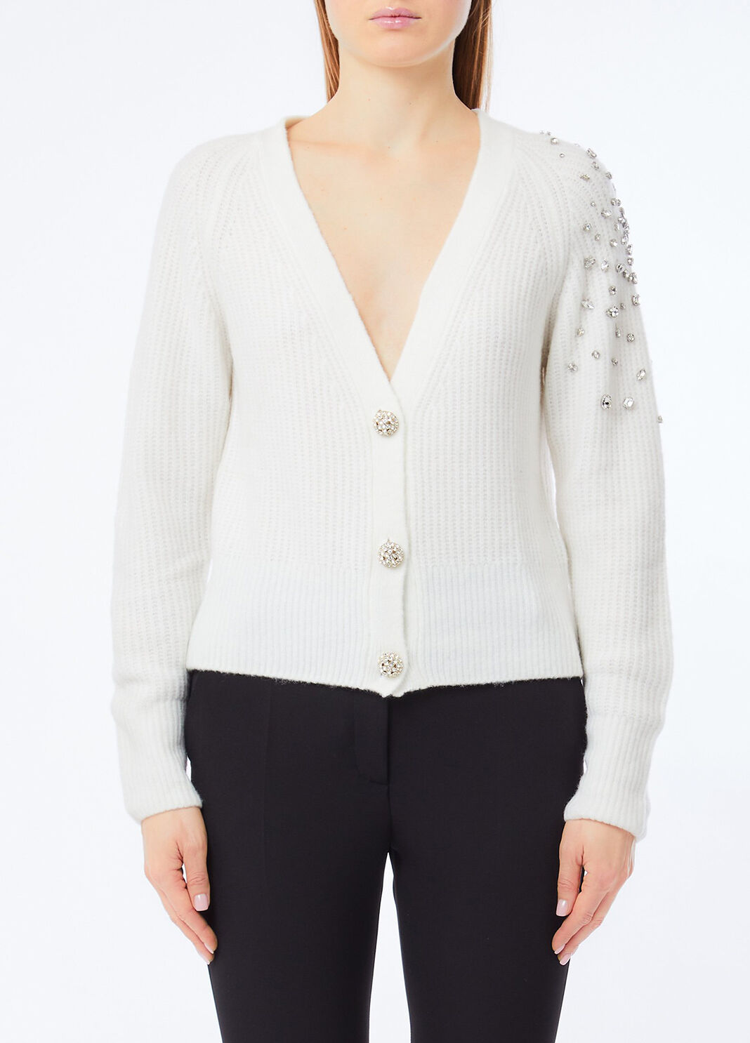 Cardigan aus Wolle mit Schmuckstickereien Wei&szlig; Liu Jo - large image number 0
