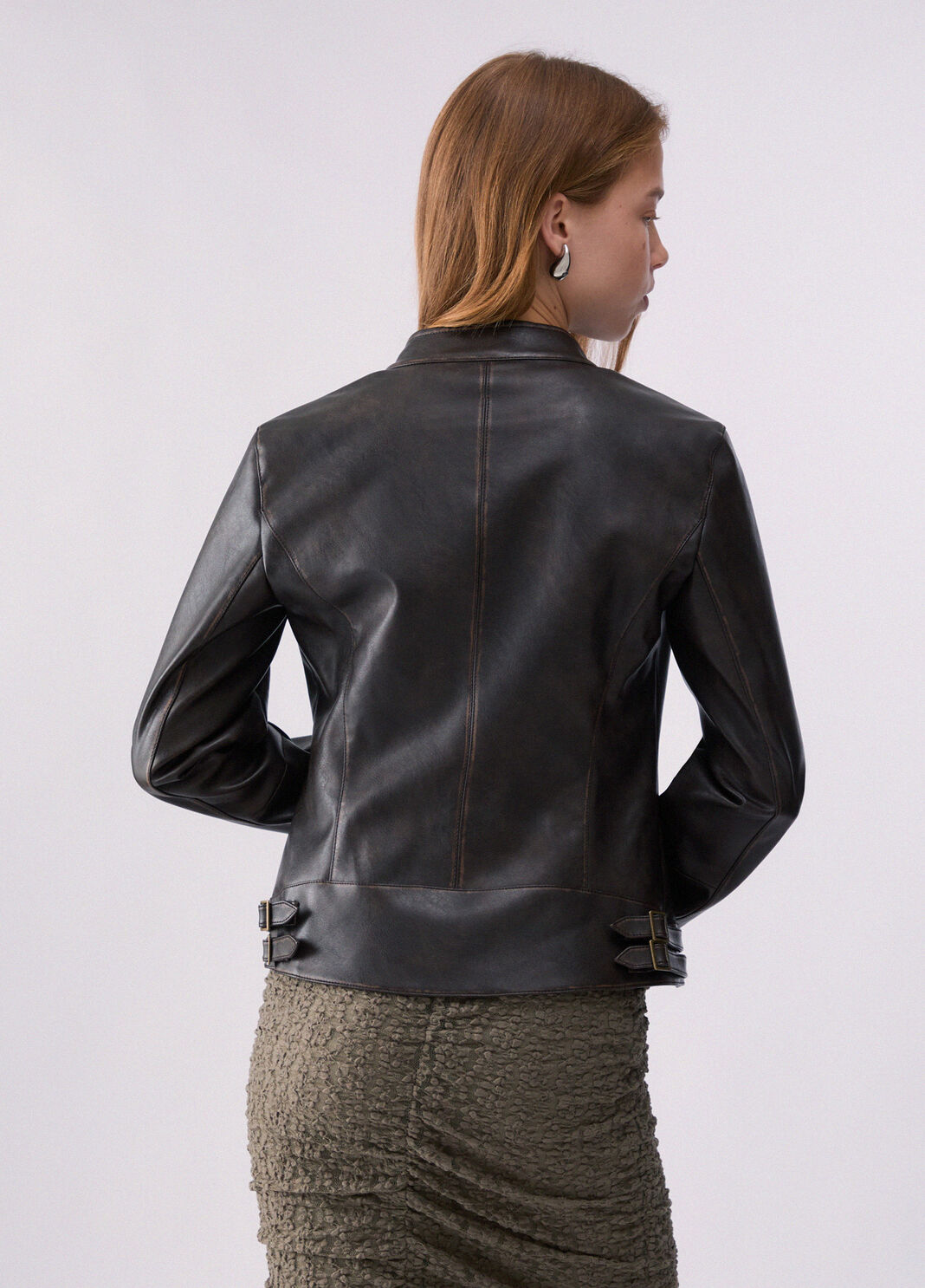 Coated Fabric Biker Jacket dark brown Liu Jo - large image number 1
