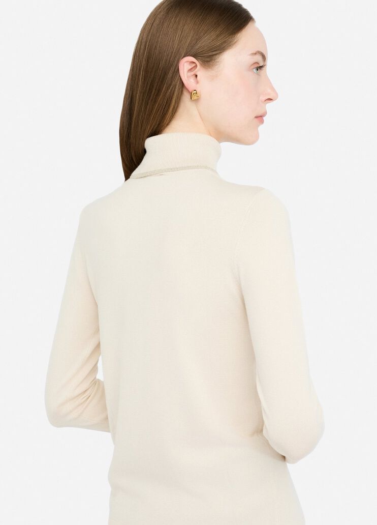 Polo-neck with lurex® details light beige Liu Jo - large image number 4