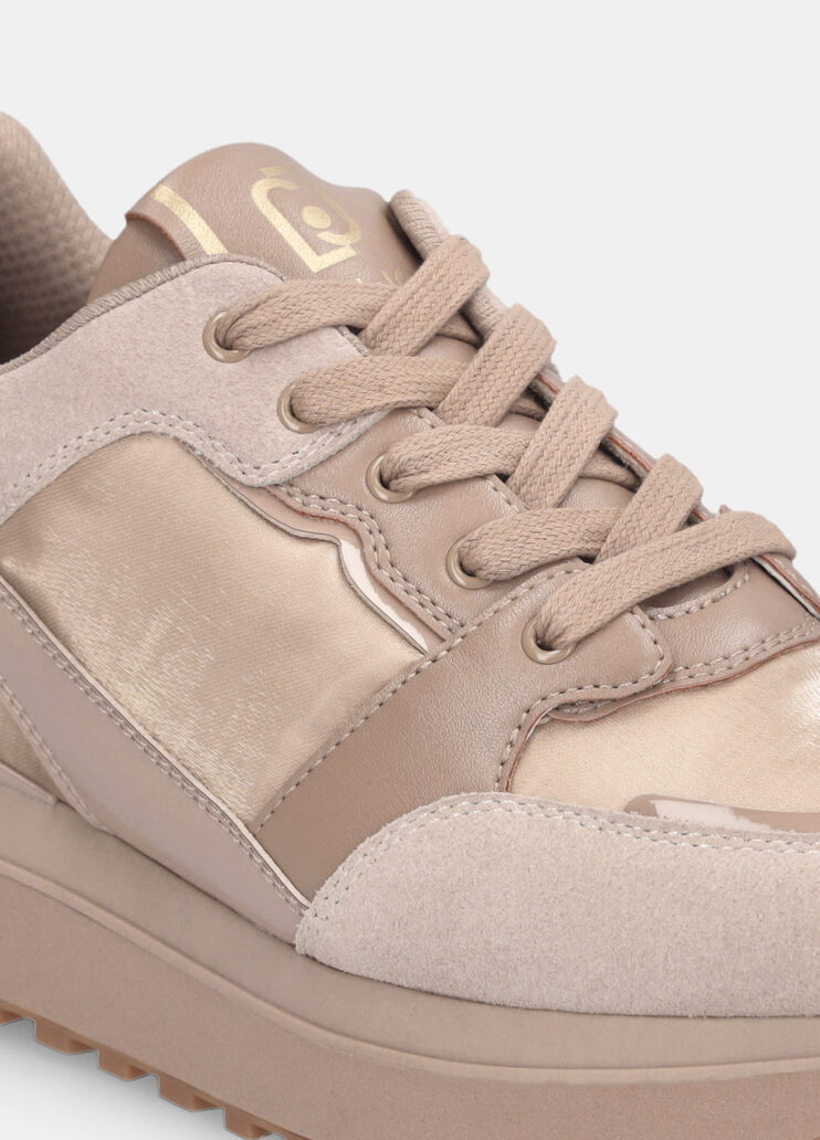 Sneakers à plateforme en cuir  beige Liu Jo - large image number 6